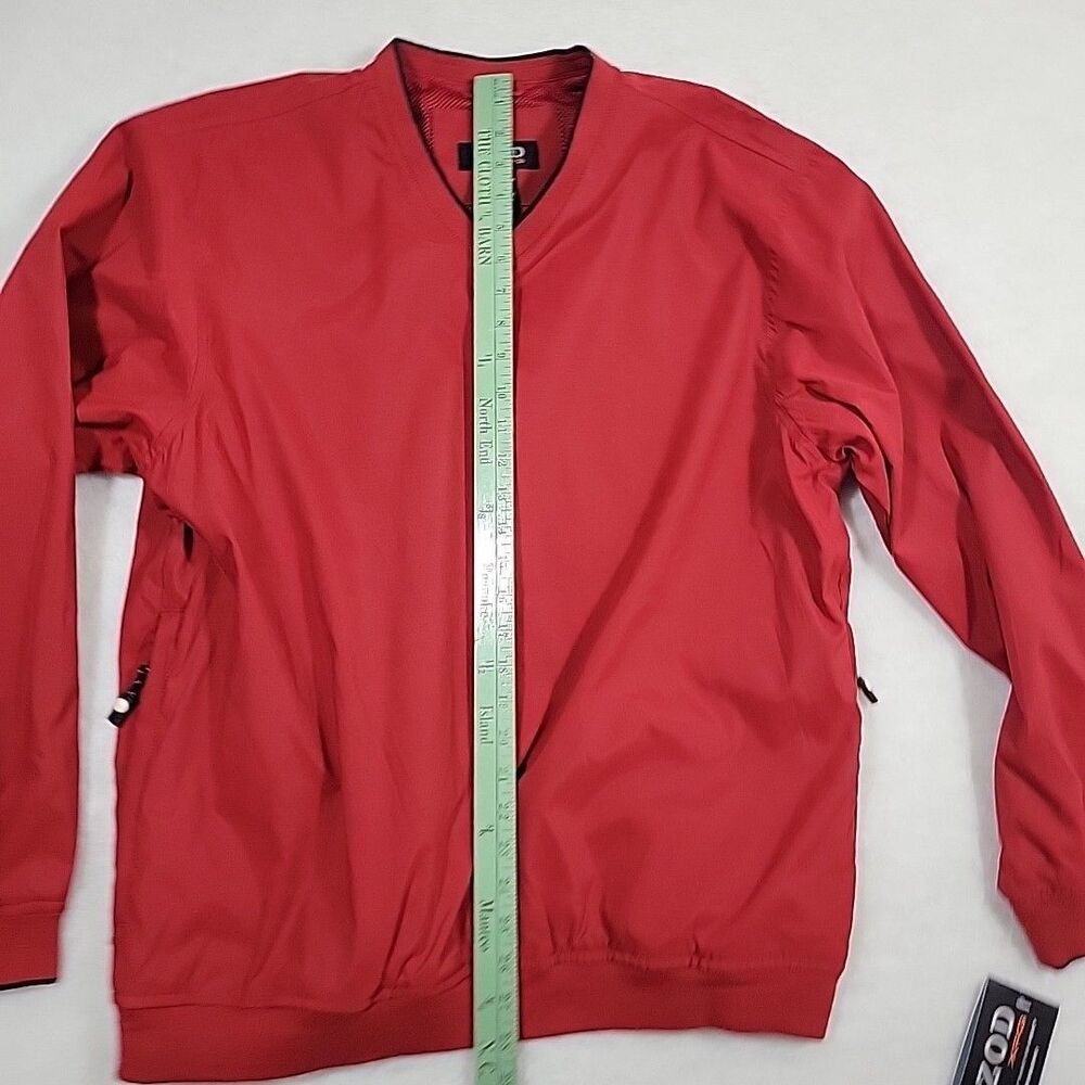 New Izod XFG Windbreaker Mens Sz L Red Jacket Side Zipper Pullover Golf (3092) - Picture 6 of 10